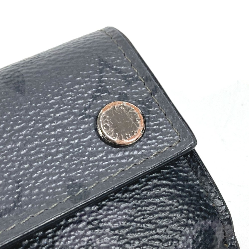 LOUIS VUITTON M45417 กระเป๋าสตางค์ Discovery Compact Wallet ลาย Monogram Eclipse กระเป๋าสตางค์พับสามทบ แคนวาส Monogram Eclipse ยูนิเซ็กส์ สีดำ