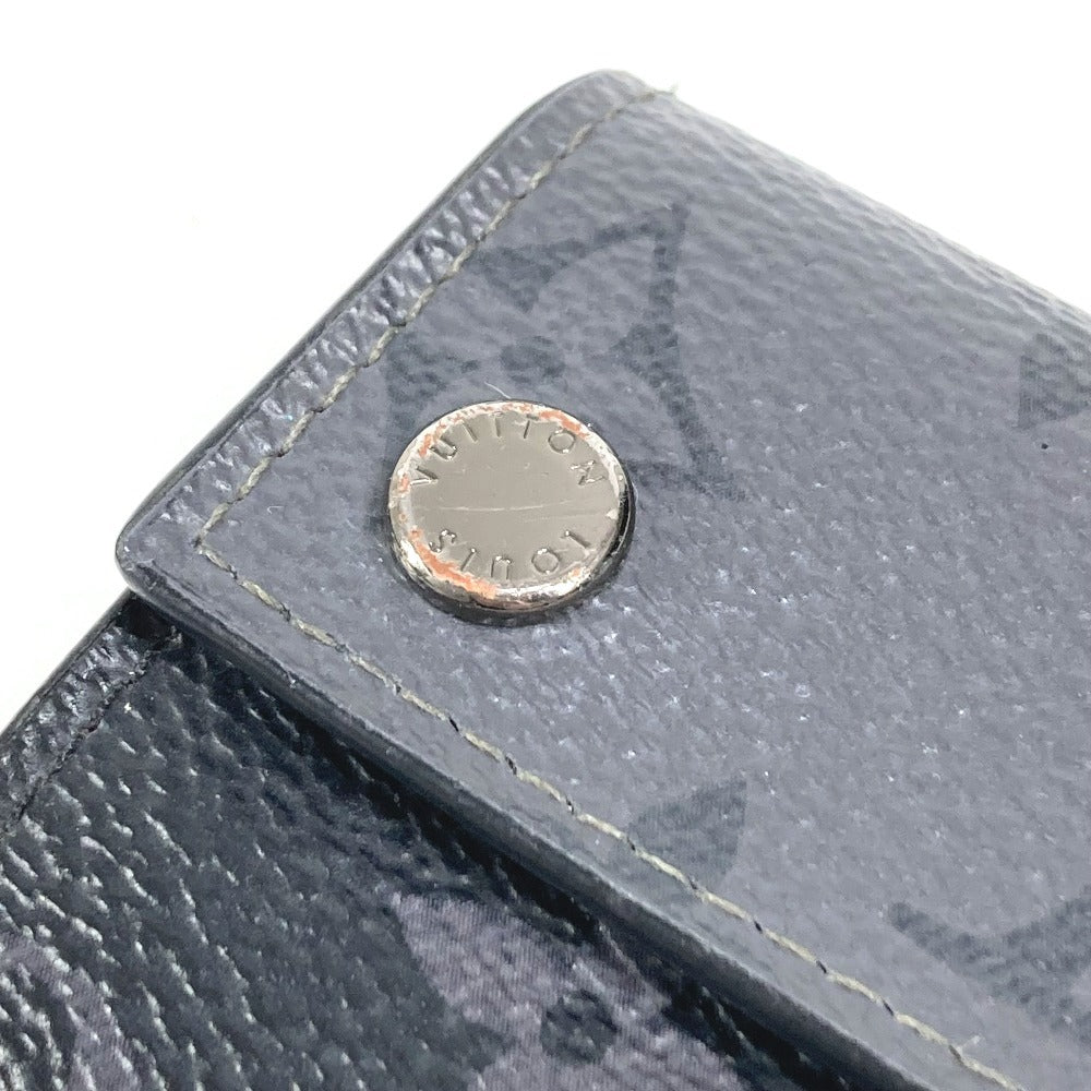 LOUIS VUITTON M45417 กระเป๋าสตางค์ Discovery Compact Wallet ลาย Monogram Eclipse กระเป๋าสตางค์พับสามทบ แคนวาส Monogram Eclipse ยูนิเซ็กส์ สีดำ