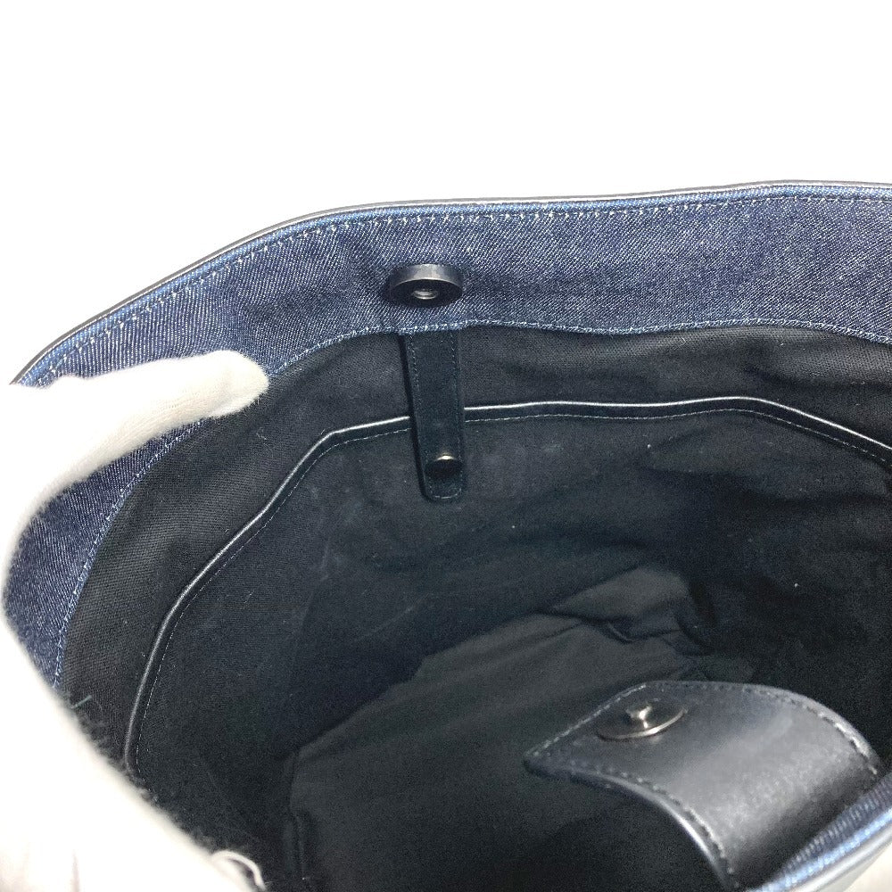 HUNTING WORLD ロゴ バケツ型 ばけつ型 カバン 2WAYバッグ ハンドバッグ トートバック ショルダーバッグ デニム ユニセックス ブルー