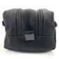 GUCCI 02888 ロゴ Wジップ ジップ カバン ポーチ クラッチバッグ 持ち手つき セカンドバッグ レザー/キャンバス ユニセックス ブラック