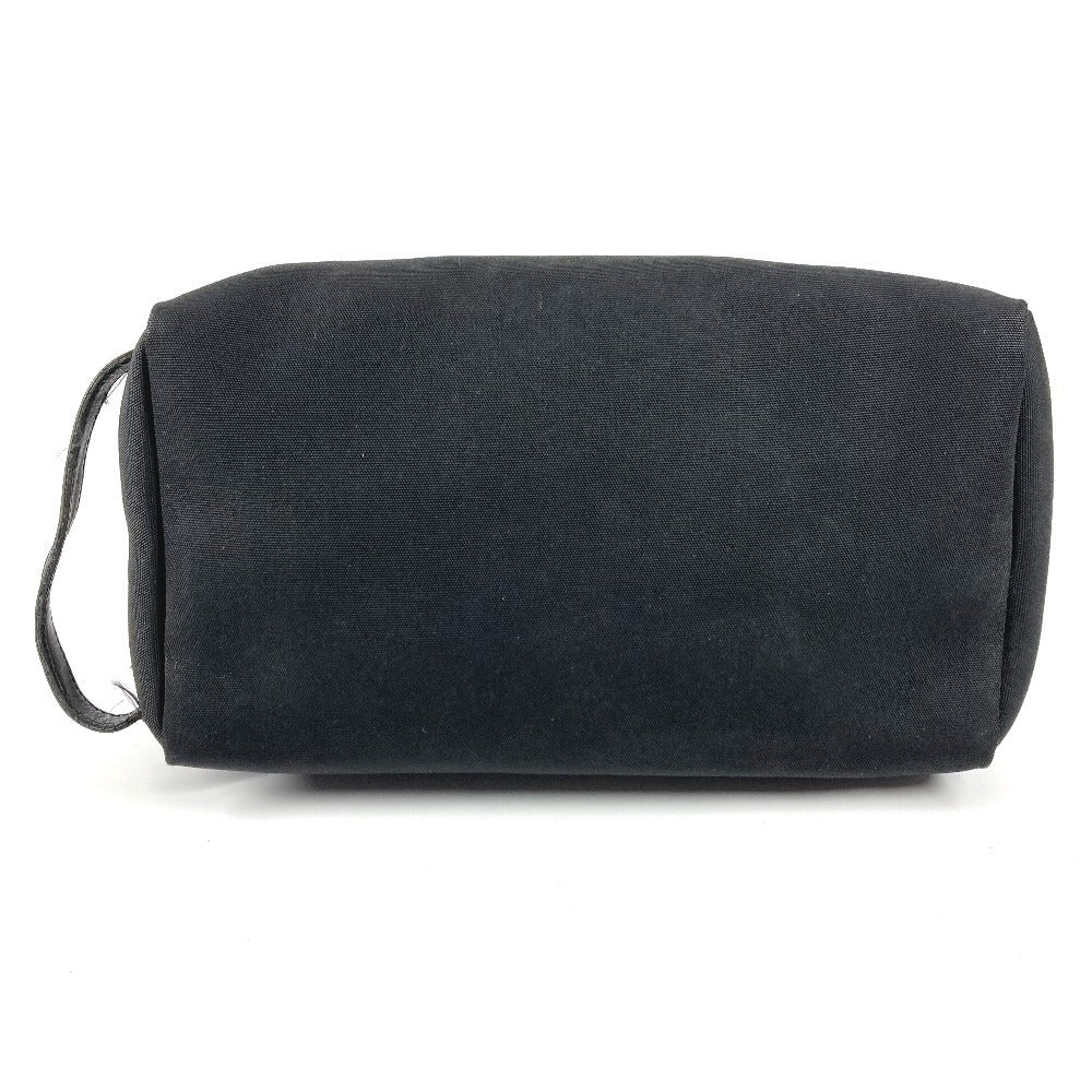 GUCCI 02888 ロゴ Wジップ ジップ カバン ポーチ クラッチバッグ 持ち手つき セカンドバッグ レザー/キャンバス ユニセックス ブラック