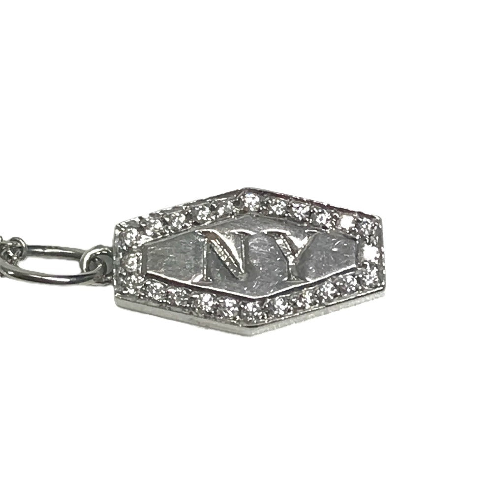 TIFFANY&Co. プラチナ NYプレート ダイヤモンド ニューヨーク ジュエリー アクセサリー チェーンネックレス ネックレス Pt950 レディース シルバー