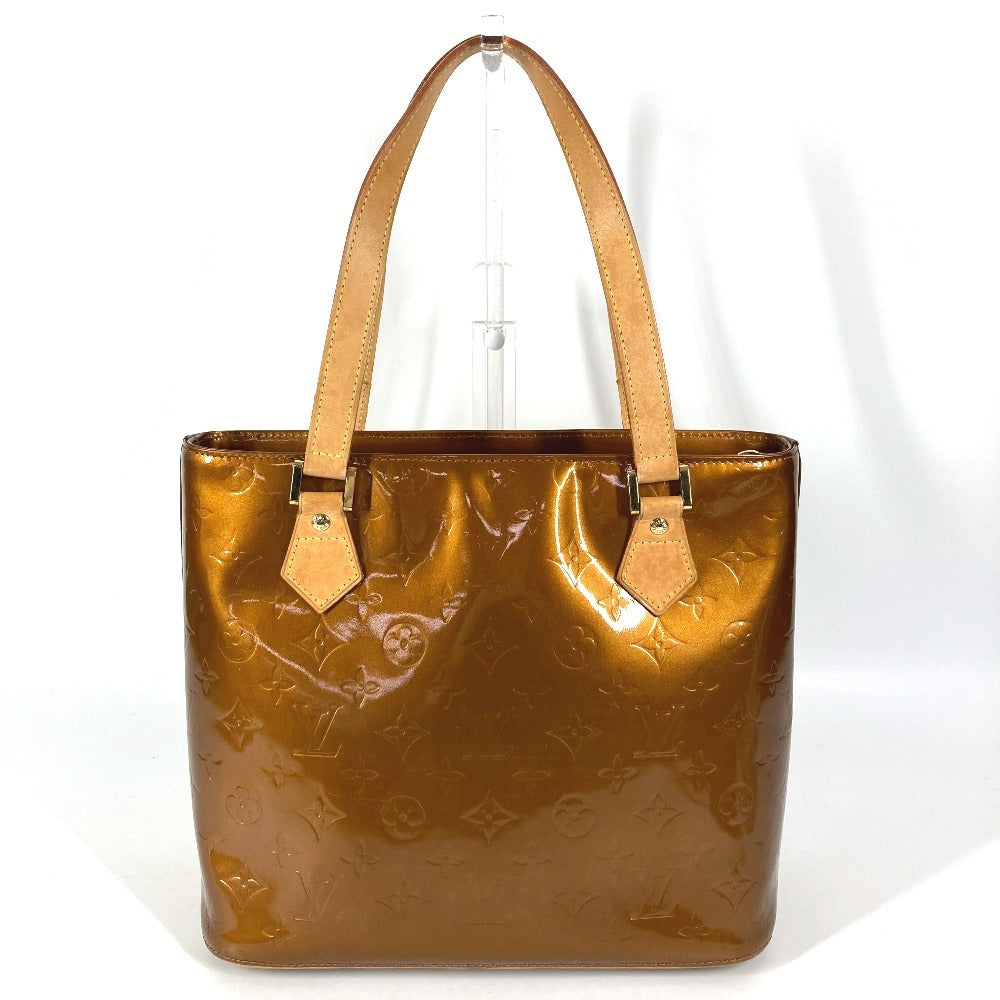 LOUIS VUITTON M91122 モノグラムヴェルニ ヒューストン 肩掛け カバン ショルダーバッグ トートバッグ モノグラムヴェルニキャンバス レディース ブロンズ ブラウン