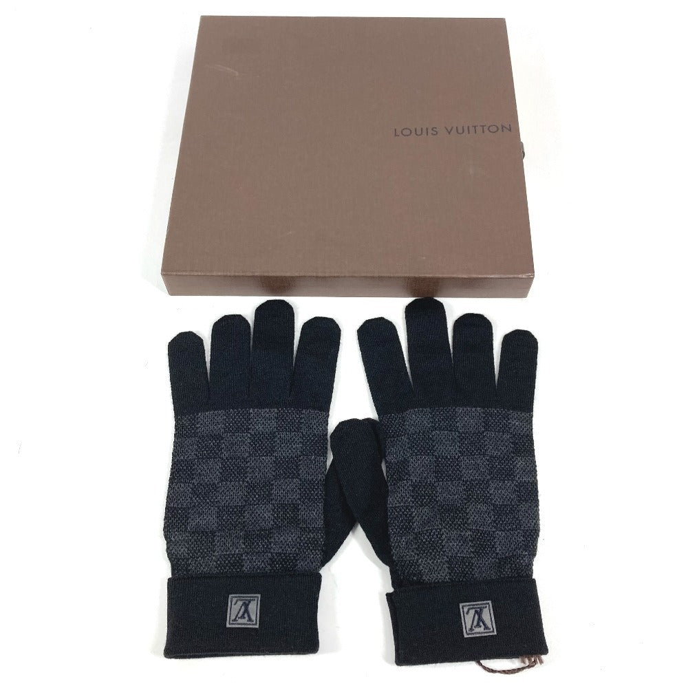 LOUIS VUITTON M70006 ダミエグラフィット ゴン・プティ ダミエ グローブ 手袋 ウール メンズ ブラック