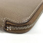HERMES Azap Long Silk'In Wallet Long Wallet Round Fastener Long Wallet Epsom Unisex Etoupe Gray
