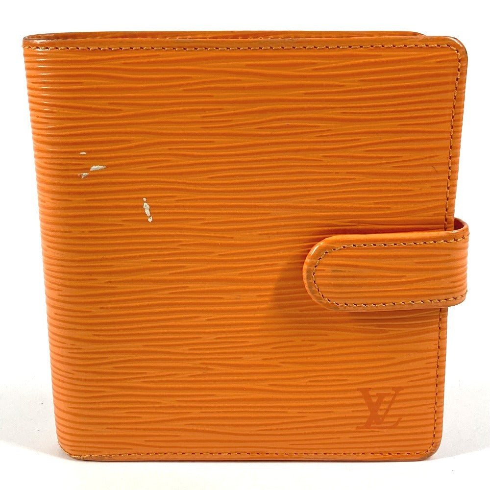 LOUIS VUITTON M6355H Epi Portefeuille Compact Compact Wallet กระเป๋าสตางค์ 2 พับ หนัง Epi Unisex ส้มแมนดาริน