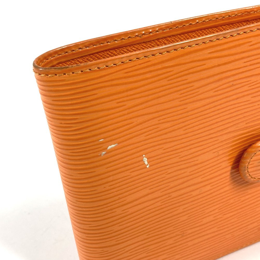 LOUIS VUITTON M6355H Epi Portefeuille Compact Compact Wallet กระเป๋าสตางค์ 2 พับ หนัง Epi Unisex ส้มแมนดาริน