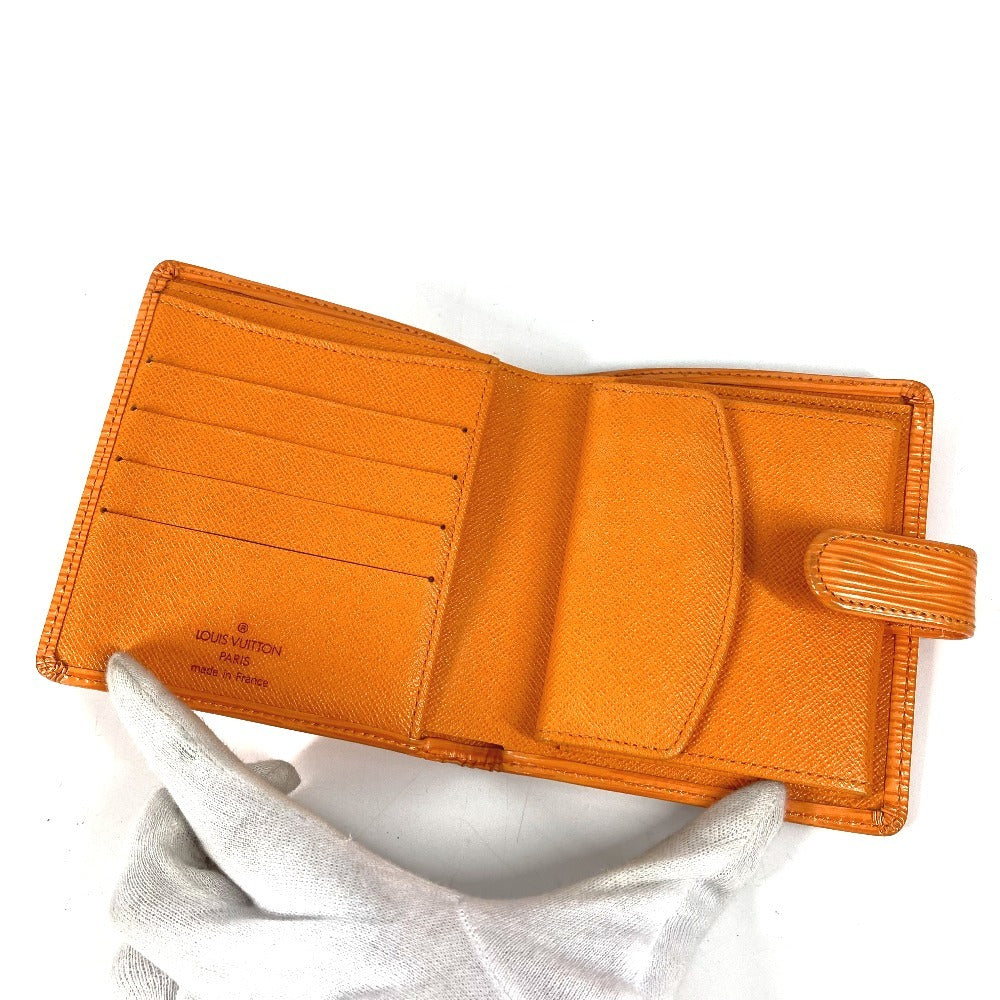 LOUIS VUITTON M6355H Epi Portefeuille Compact Compact Wallet กระเป๋าสตางค์ 2 พับ หนัง Epi Unisex ส้มแมนดาริน