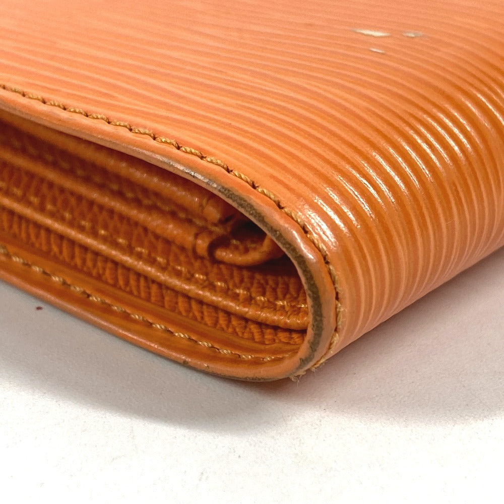 LOUIS VUITTON M6355H Epi Portefeuille Compact Compact Wallet กระเป๋าสตางค์ 2 พับ หนัง Epi Unisex ส้มแมนดาริน