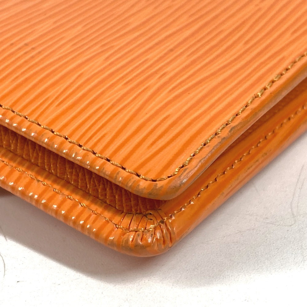 LOUIS VUITTON M6355H Epi Portefeuille Compact Compact Wallet กระเป๋าสตางค์ 2 พับ หนัง Epi Unisex ส้มแมนดาริน