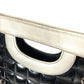 CHANEL バイカラー ロゴ チョコバー トートバッグ カバン 肩掛け Wチェーンバッグ ショルダーバッグ エナメル/レザー ユニセックス ブラック