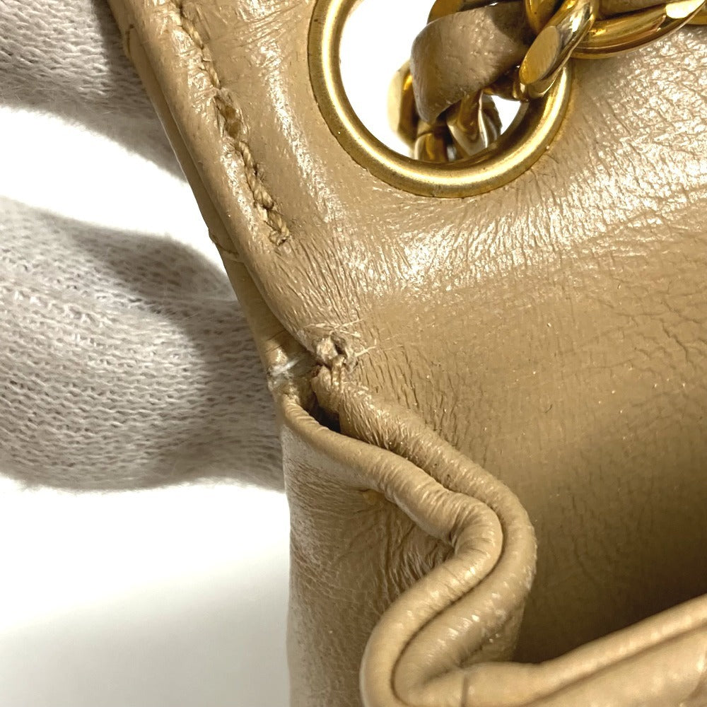 CHANEL Quilted CC Coco Mark Logo Mini Mini Matelasse Bag Pouch Bag Charm Key Holder Handbag Lambskin Unisex Beige