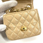 CHANEL Quilted CC Coco Mark Logo Mini Mini Matelasse Bag Pouch Bag Charm Key Holder Handbag Lambskin Unisex Beige