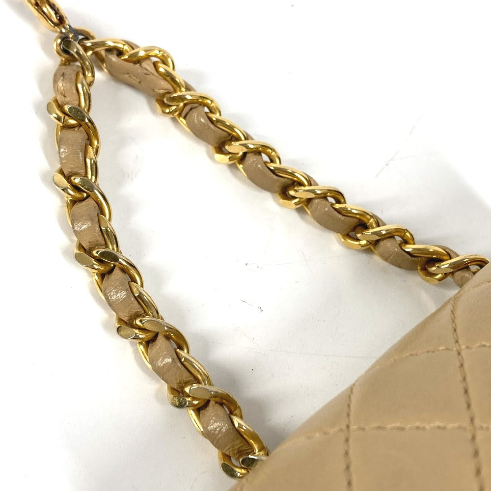 CHANEL Quilted CC Coco Mark Logo Mini Mini Matelasse Bag Pouch Bag Charm Key Holder Handbag Lambskin Unisex Beige