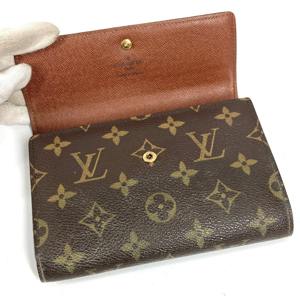 LOUIS VUITTON M61202 Monogram Portefeuille Tresor Etui Papier Long Wallet Flap Trifold Wallet Monogram Canvas Unisex Brown