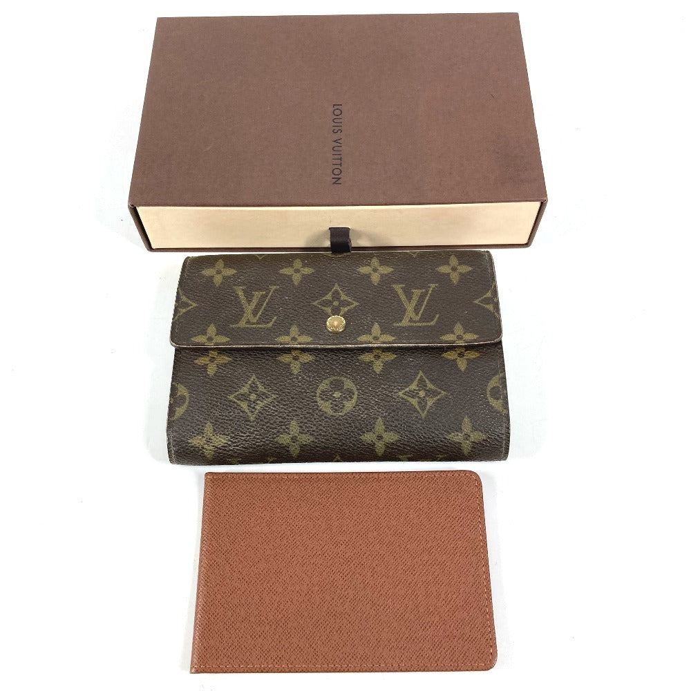 LOUIS VUITTON M61202 Monogram Portefeuille Tresor Etui Papier Long Wallet Flap Trifold Wallet Monogram Canvas Unisex Brown