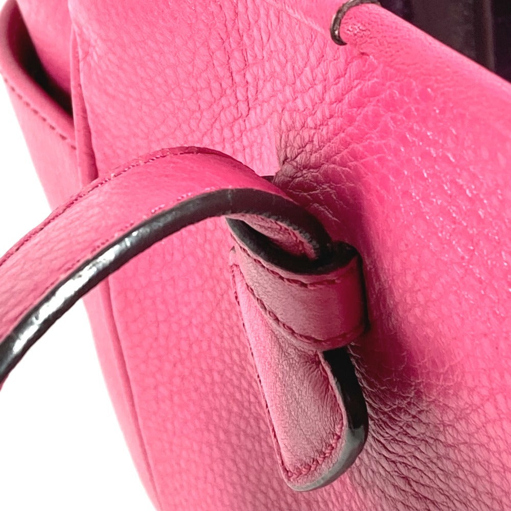 LOEWE Logo Heritage Tote Bag Shoulder Bag Leather Unisex Pink