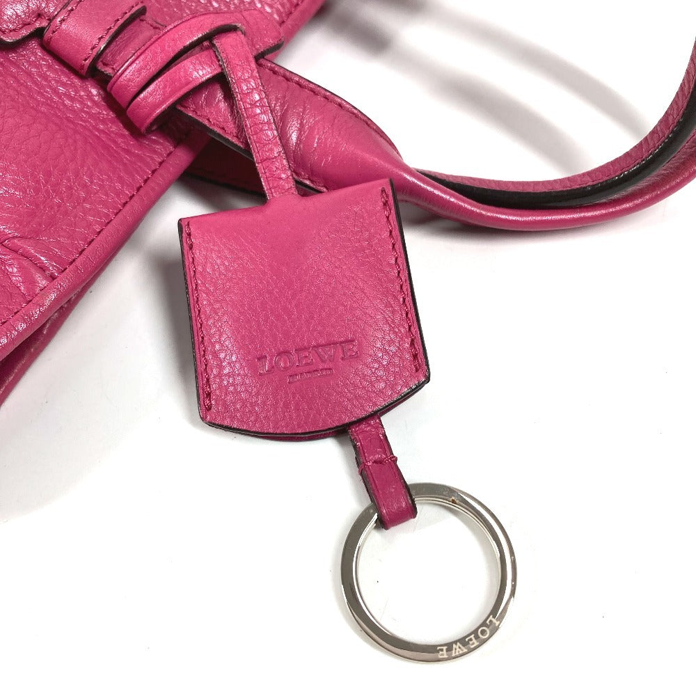 LOEWE Logo Heritage Tote Bag Shoulder Bag Leather Unisex Pink