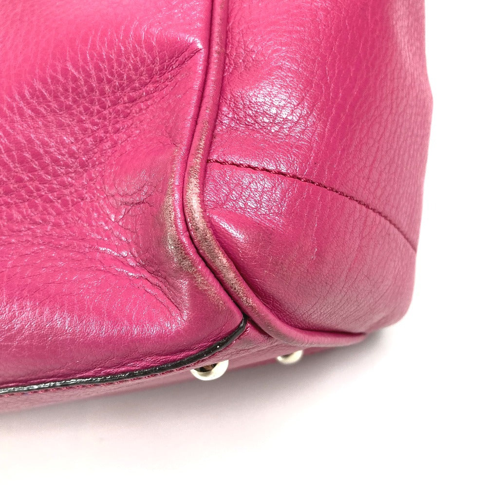 LOEWE Logo Heritage Tote Bag Shoulder Bag Leather Unisex Pink