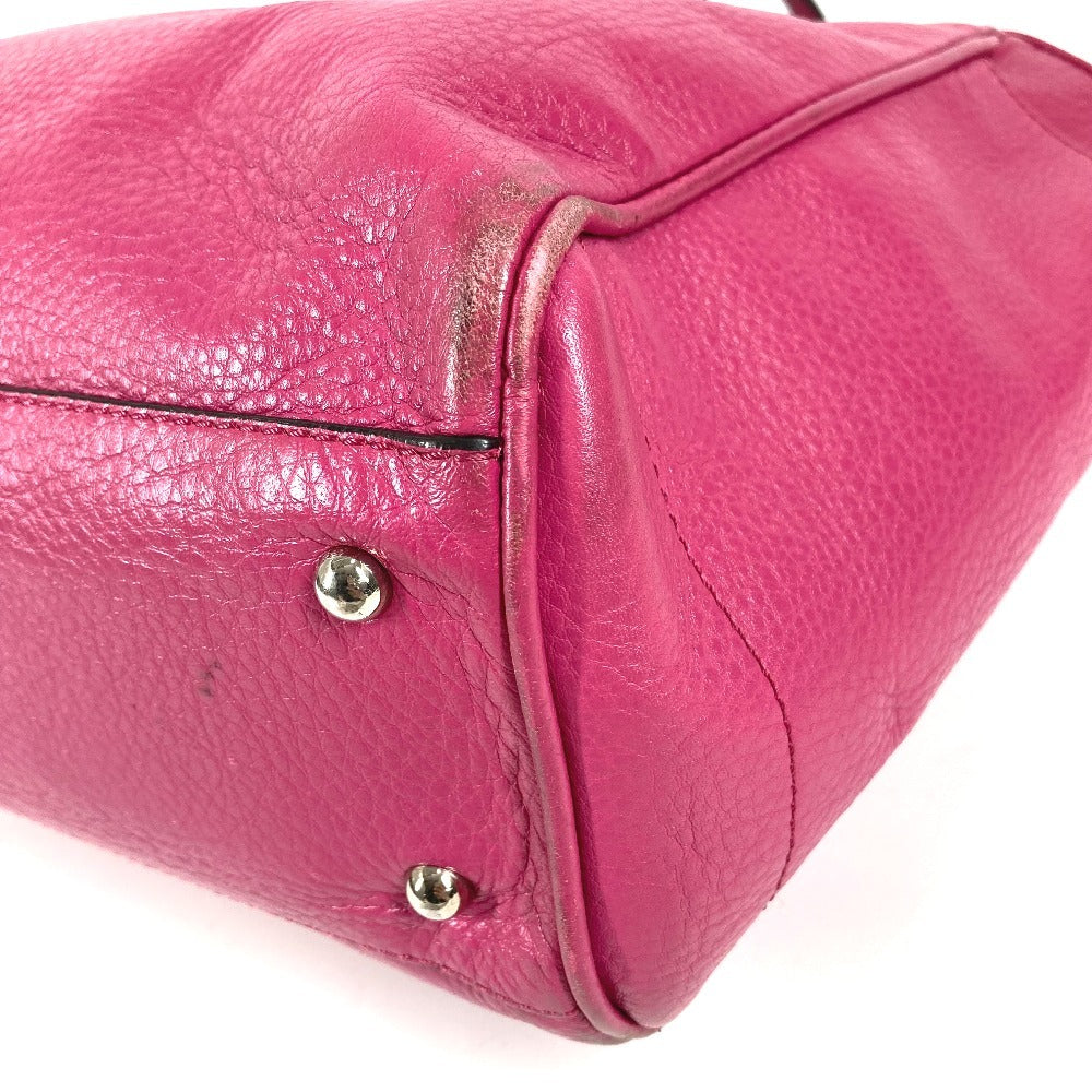 LOEWE Logo Heritage Tote Bag Shoulder Bag Leather Unisex Pink