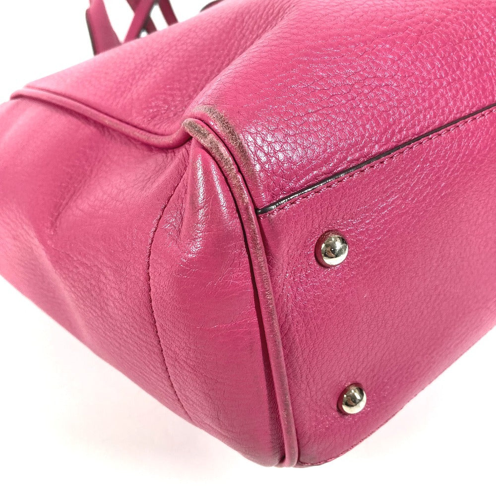 LOEWE Logo Heritage Tote Bag Shoulder Bag Leather Unisex Pink