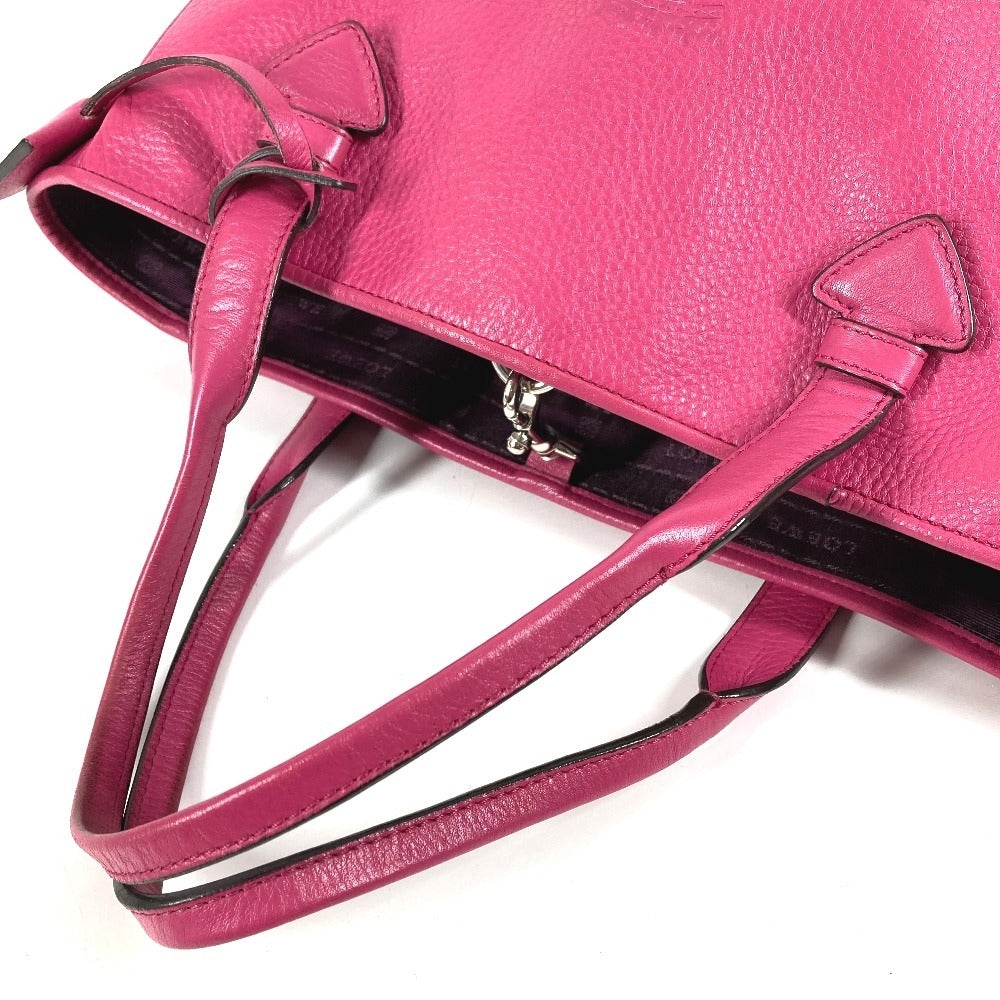 LOEWE Logo Heritage Tote Bag Shoulder Bag Leather Unisex Pink