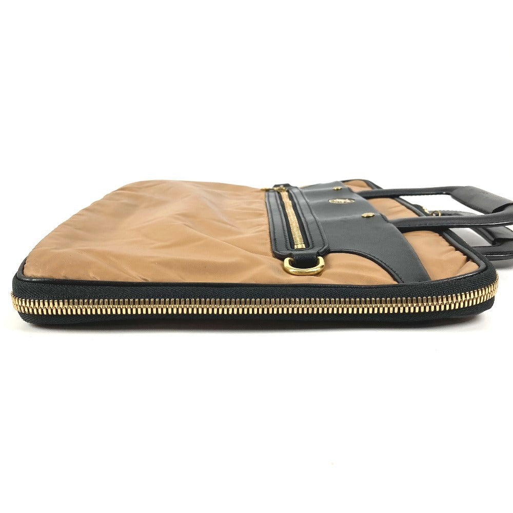 HUNTING WORLD Business Bag Laptop Case PC Logo Bag Tote Bag Document Bag Bicolor Handbag BATTUE CLOTH Unisex Beige