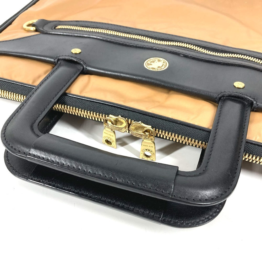 HUNTING WORLD Business Bag Laptop Case PC Logo Bag Tote Bag Document Bag Bicolor Handbag BATTUE CLOTH Unisex Beige