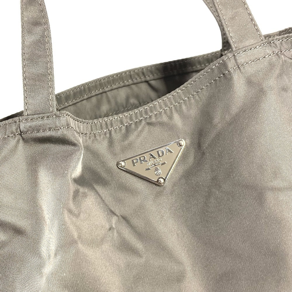 PRADA VA0484 トライアングルロゴ 三角ロゴ プレート ロボット ロゴ カバン トートバッグ ハンドバッグ レザー/ナイロン ユニセックス カーキ
