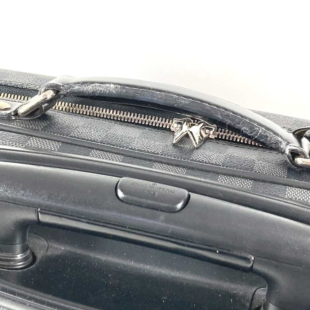 LOUIS VUITTON N23206 Damier Graphite Pilot Case 2-Wheel Suitcase Travel Bag Carry-On Damier Graphite Canvas Unisex Black