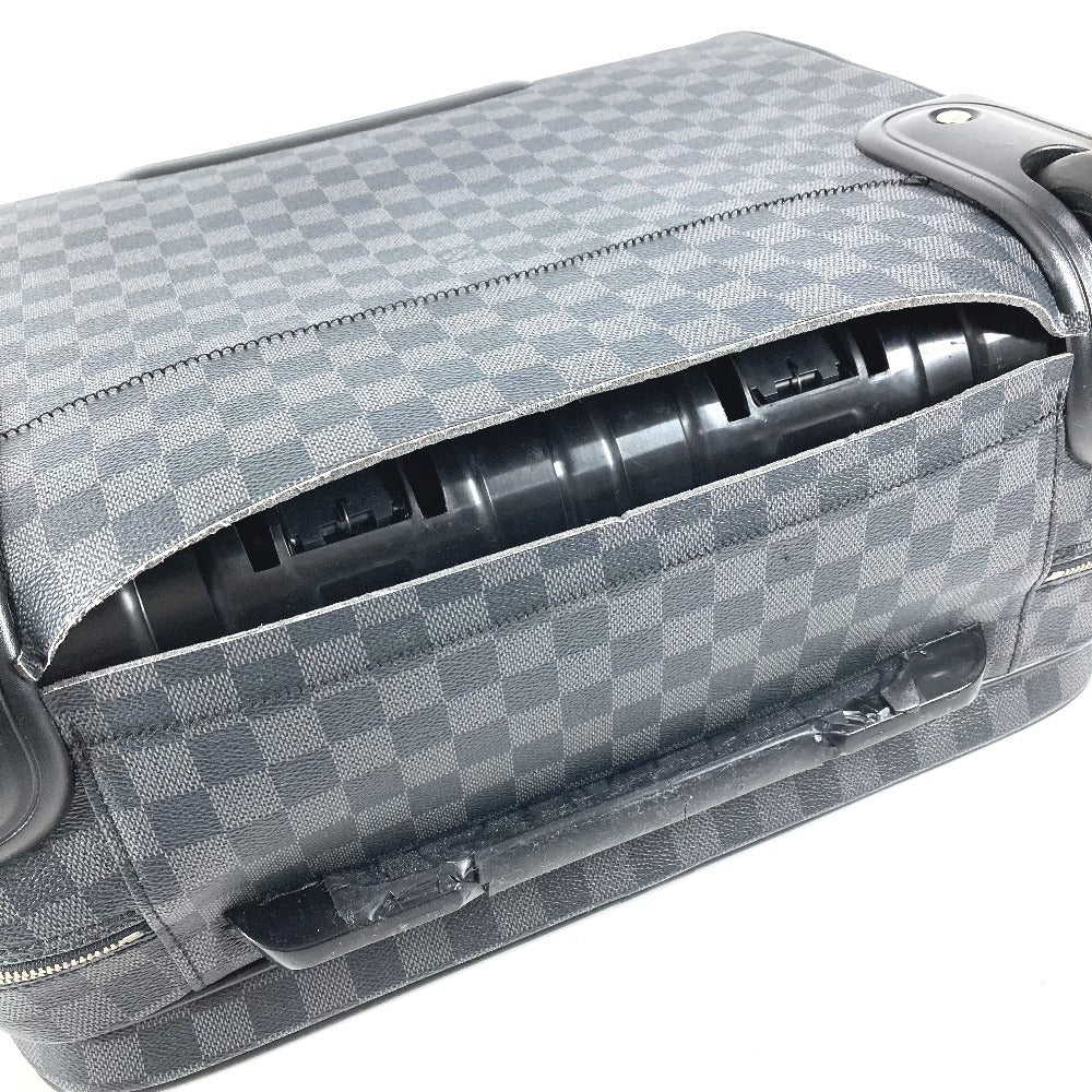 LOUIS VUITTON N23206 Damier Graphite Pilot Case 2-Wheel Suitcase Travel Bag Carry-On Damier Graphite Canvas Unisex Black
