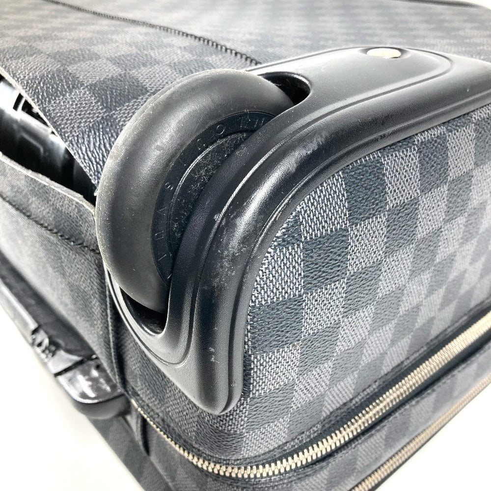 LOUIS VUITTON N23206 Damier Graphite Pilot Case 2-Wheel Suitcase Travel Bag Carry-On Damier Graphite Canvas Unisex Black