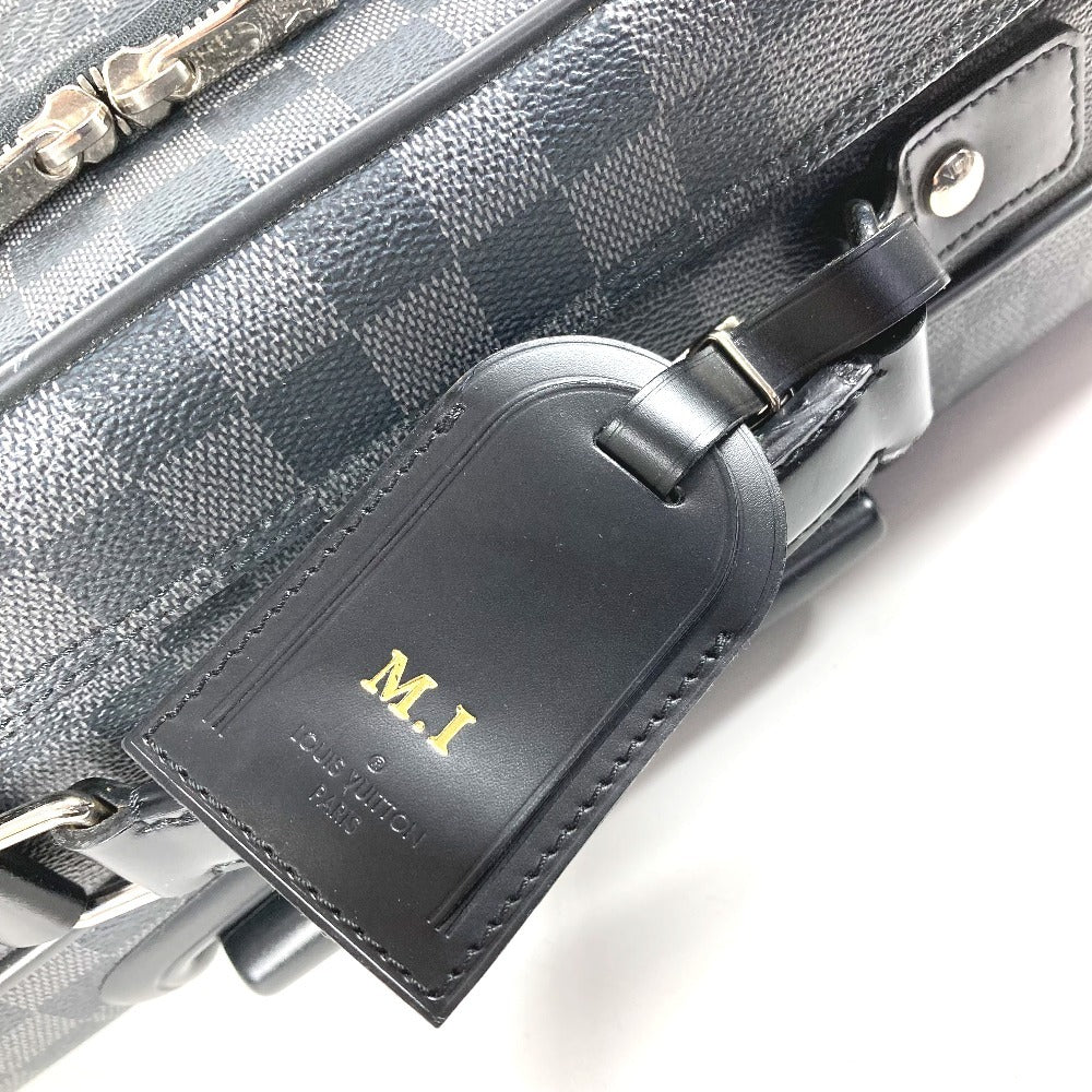 LOUIS VUITTON N23206 Damier Graphite Pilot Case 2-Wheel Suitcase Travel Bag Carry-On Damier Graphite Canvas Unisex Black