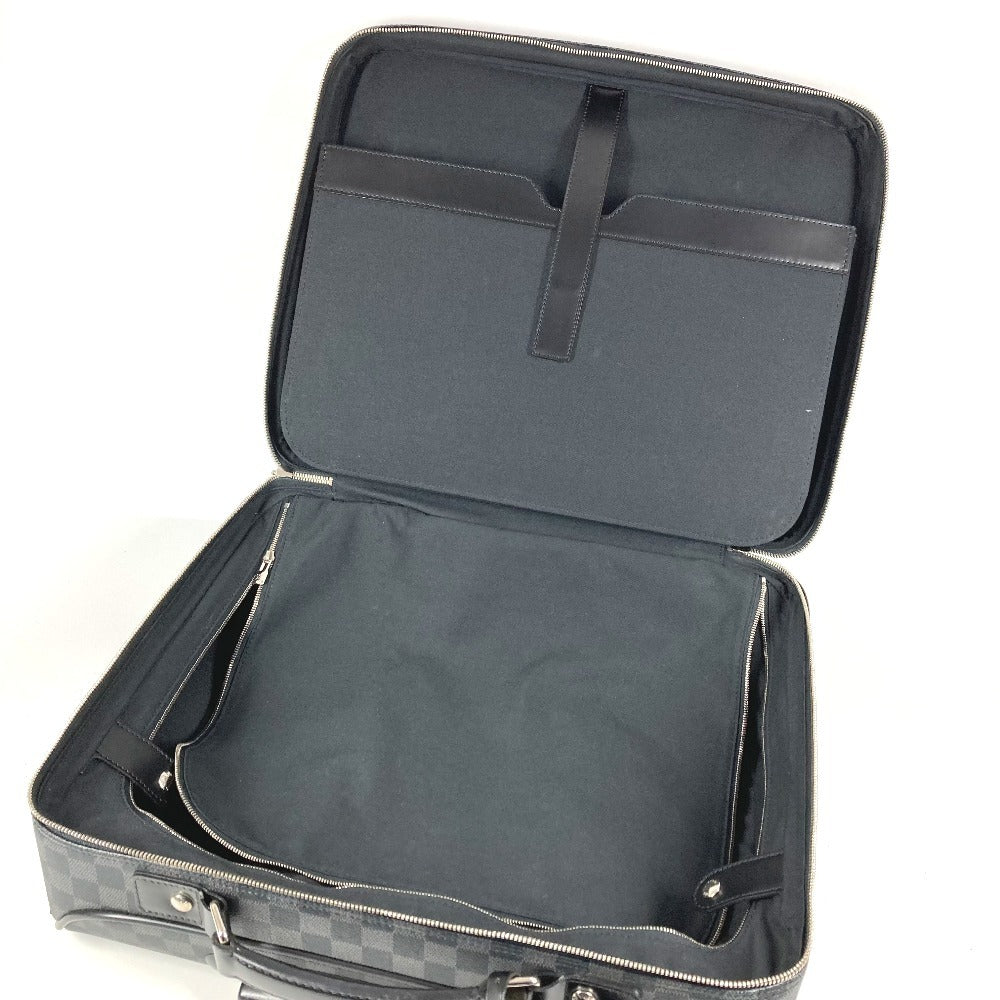 LOUIS VUITTON N23206 Damier Graphite Pilot Case 2-Wheel Suitcase Travel Bag Carry-On Damier Graphite Canvas Unisex Black