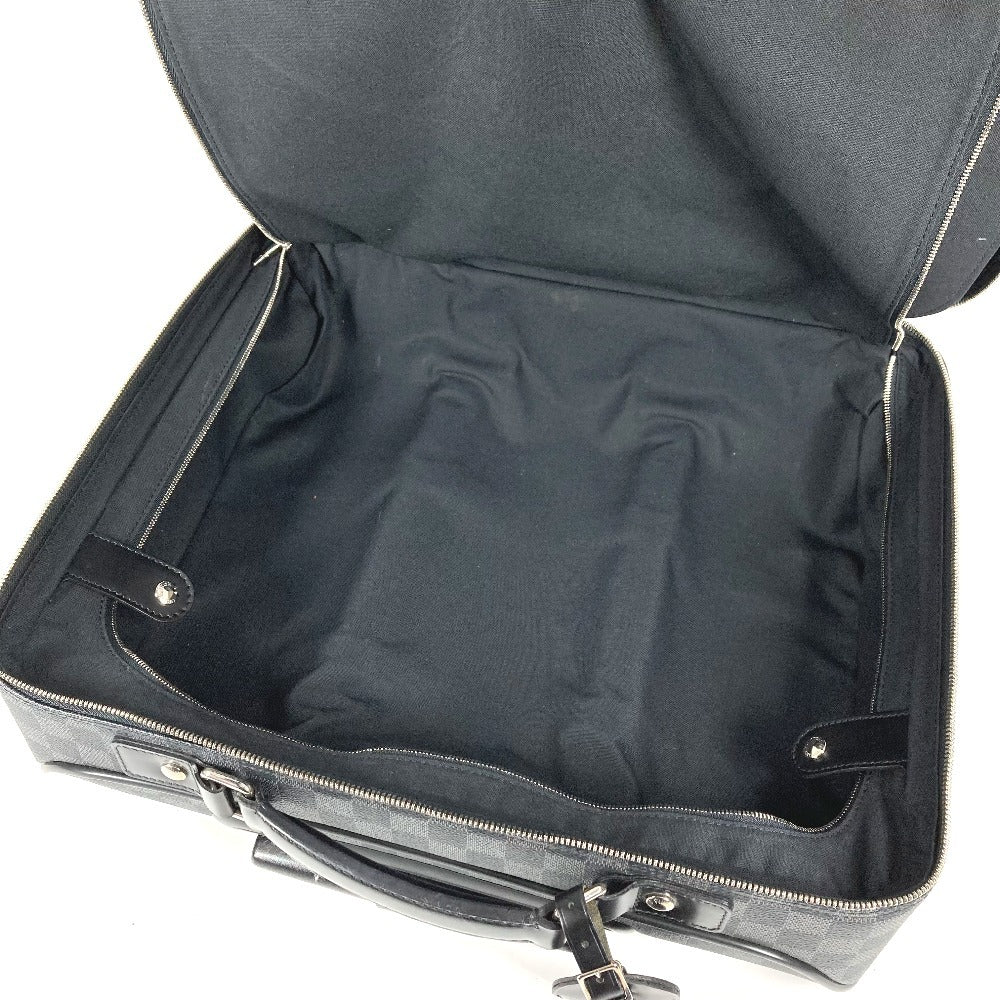 LOUIS VUITTON N23206 Damier Graphite Pilot Case 2-Wheel Suitcase Travel Bag Carry-On Damier Graphite Canvas Unisex Black