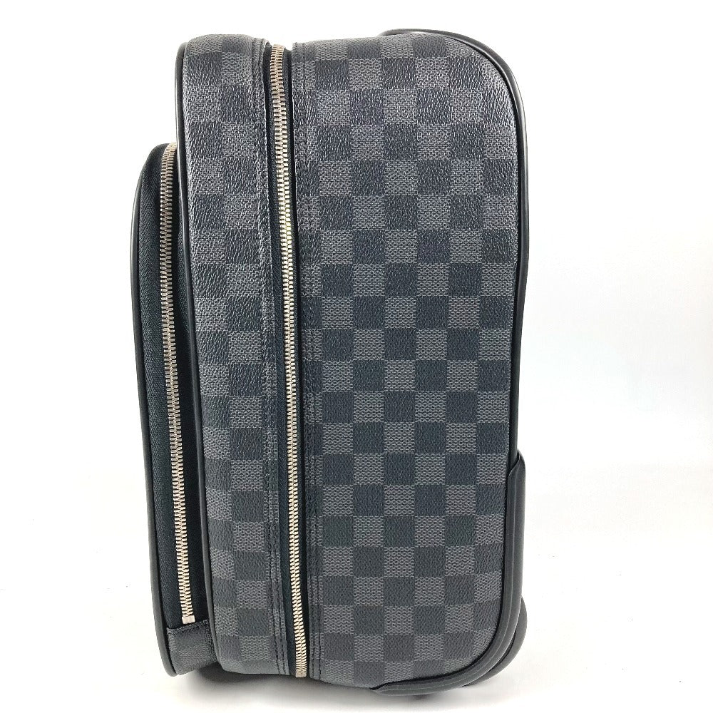 LOUIS VUITTON N23206 Damier Graphite Pilot Case 2-Wheel Suitcase Travel Bag Carry-On Damier Graphite Canvas Unisex Black