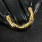 GUCCI 004 056 Vintage Logo Crossbody Pochette Bag Shoulder Bag Leather Unisex Black