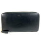 GUCCI 547591 Logo Long Wallet Round Zipper Leather Unisex Black