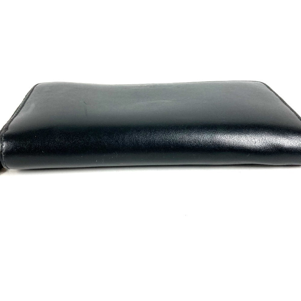 GUCCI 547591 Logo Long Wallet Round Zipper Leather Unisex Black
