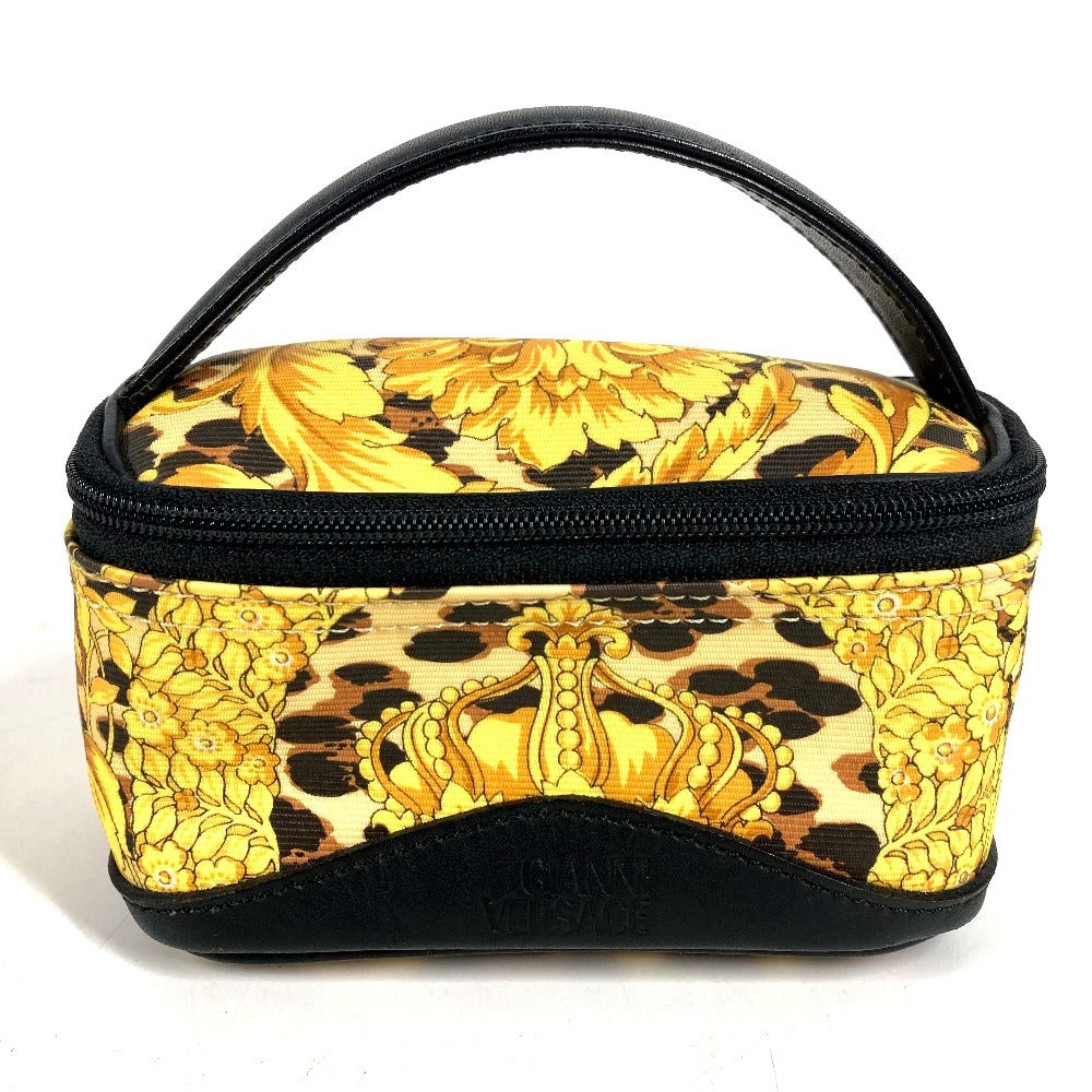 VERSACE Leopard Vintage Vanity Bag Mini Multi Pouch Cosmetic Pouch Makeup Pouch Pile Pouch PVC/Leather Unisex Yellow