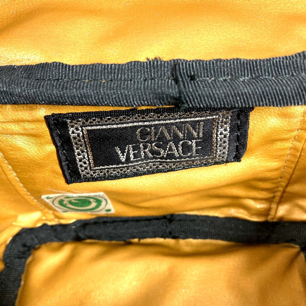 VERSACE Leopard Vintage Vanity Bag Mini Multi Pouch Cosmetic Pouch Makeup Pouch Pile Pouch PVC/Leather Unisex Yellow