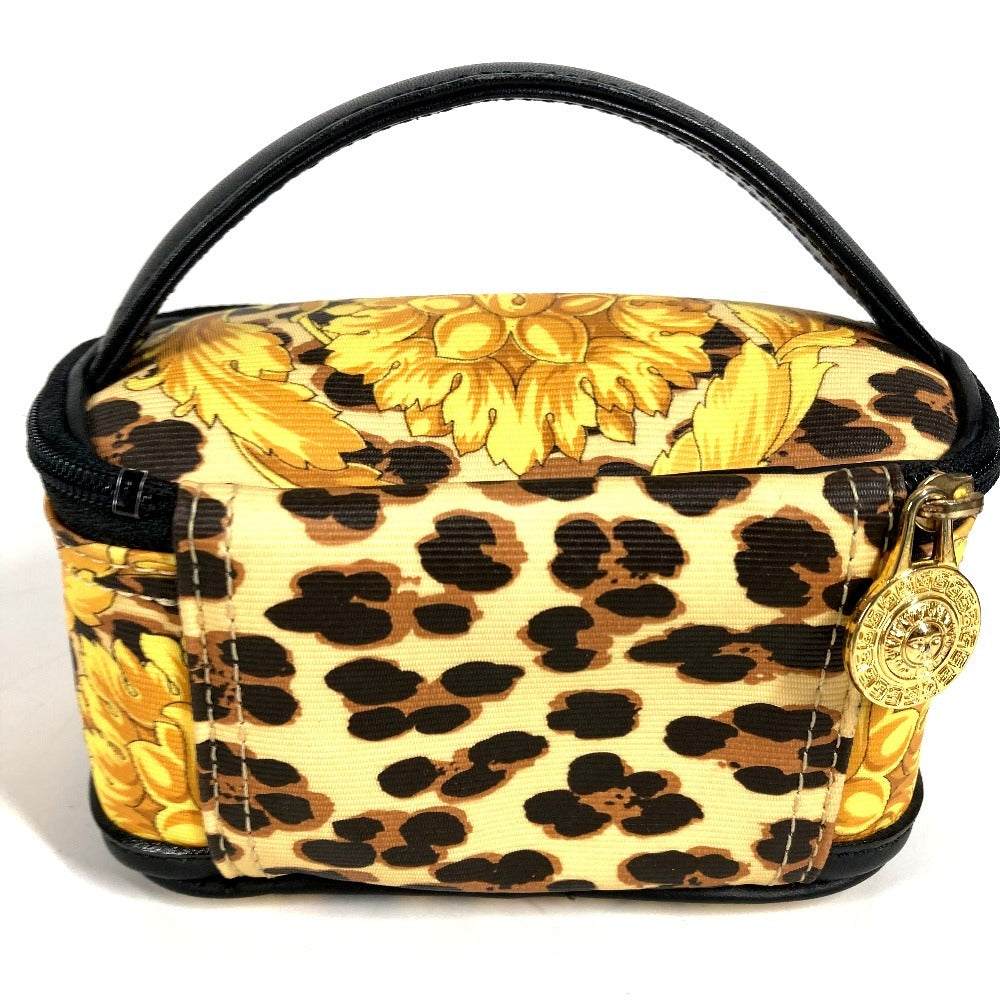 VERSACE Leopard Vintage Vanity Bag Mini Multi Pouch Cosmetic Pouch Makeup Pouch Pile Pouch PVC/Leather Unisex Yellow