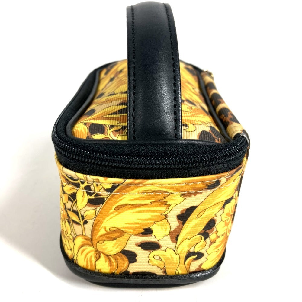 VERSACE Leopard Vintage Vanity Bag Mini Multi Pouch Cosmetic Pouch Makeup Pouch Pile Pouch PVC/Leather Unisex Yellow