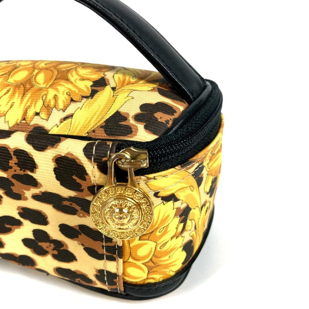 VERSACE Leopard Vintage Vanity Bag Mini Multi Pouch Cosmetic Pouch Makeup Pouch Pile Pouch PVC/Leather Unisex Yellow