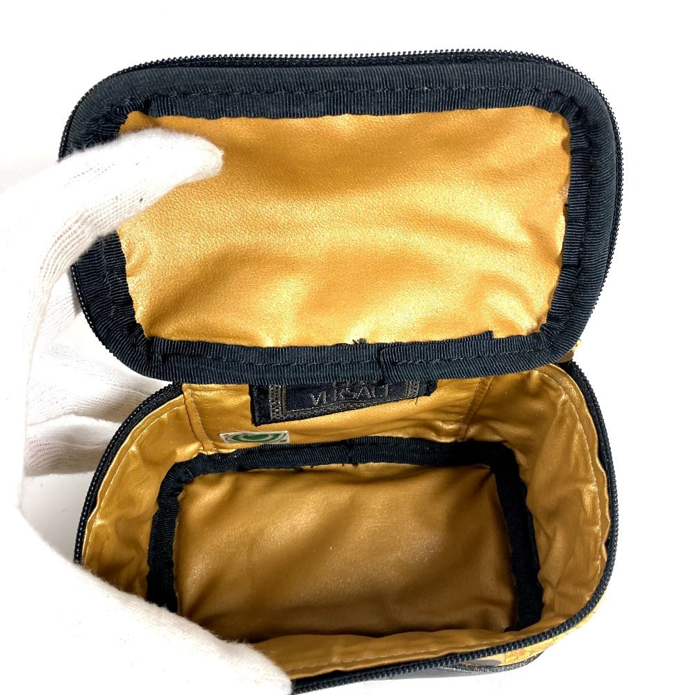VERSACE Leopard Vintage Vanity Bag Mini Multi Pouch Cosmetic Pouch Makeup Pouch Pile Pouch PVC/Leather Unisex Yellow