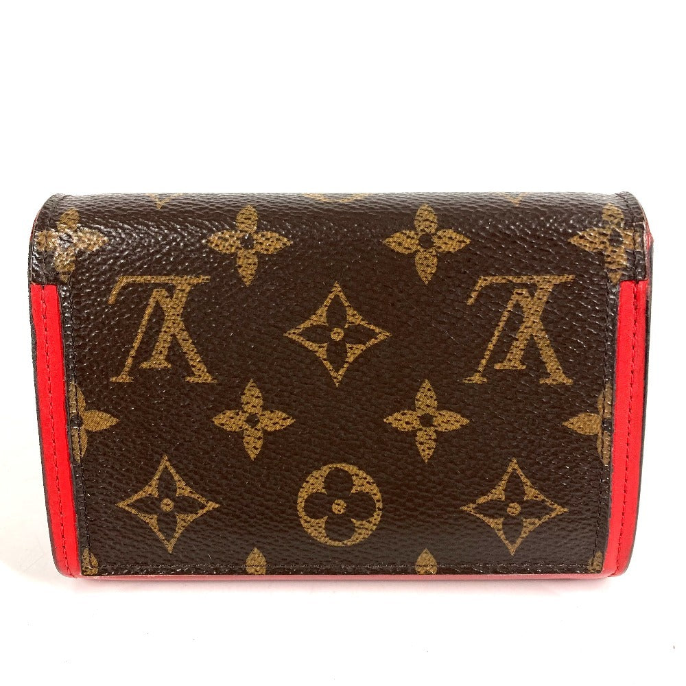 LOUIS VUITTON M64587 Monogram Portefeuille Flore Compact Compact Wallet Bi-fold Wallet Monogram Canvas Ladies Red
