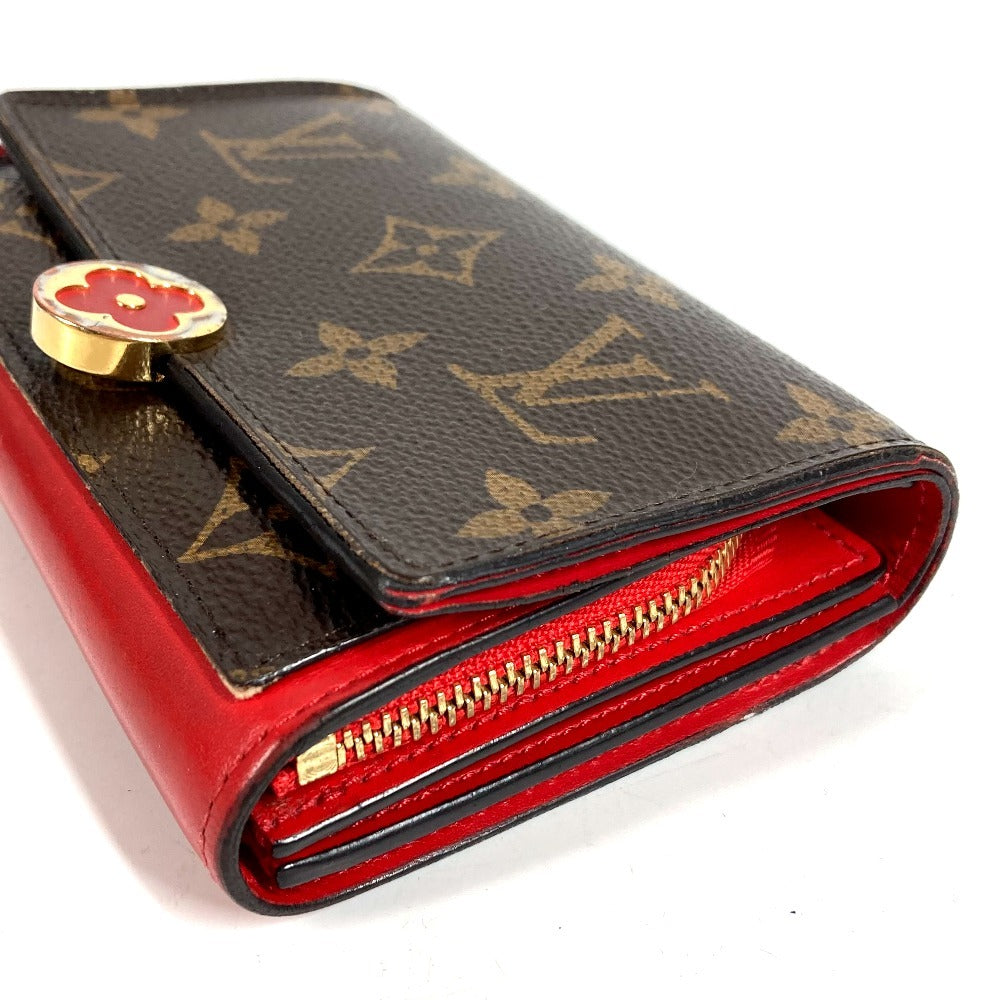 LOUIS VUITTON M64587 Monogram Portefeuille Flore Compact Compact Wallet Bi-fold Wallet Monogram Canvas Ladies Red