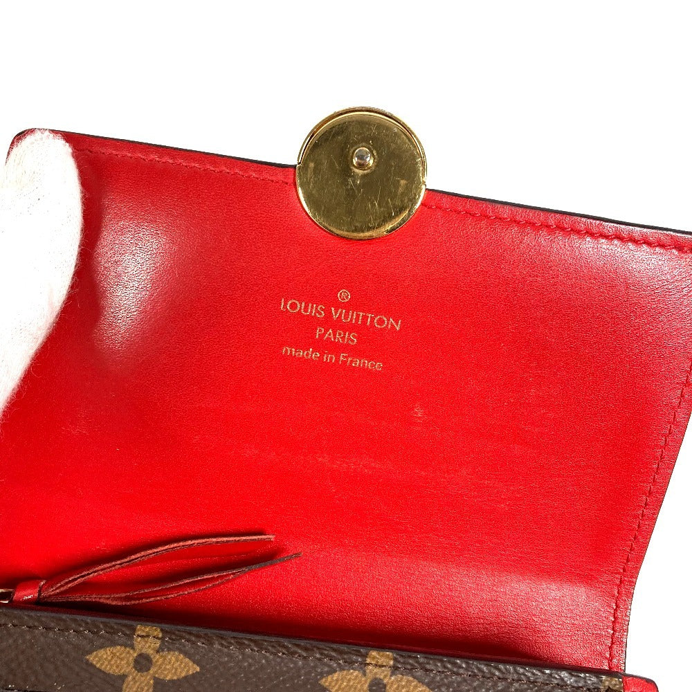 LOUIS VUITTON M64587 Monogram Portefeuille Flore Compact Compact Wallet Bi-fold Wallet Monogram Canvas Ladies Red