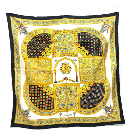 HERMES CIELS BYZANTINS ビザンチンの空 カレ90 カレ 90 カレ アパレル小物 スカーフ シルク ユニセックス ホワイト