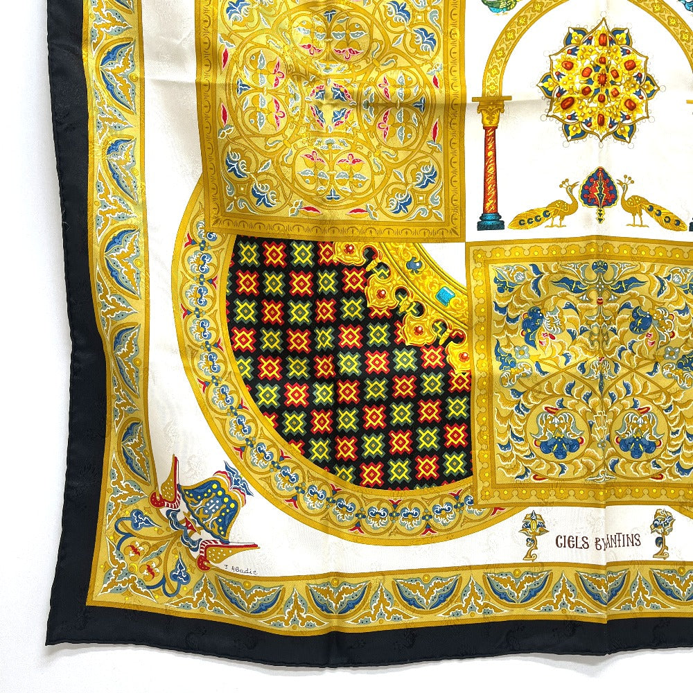 HERMES CIELS BYZANTINS ビザンチンの空 カレ90 カレ 90 カレ アパレル小物 スカーフ シルク ユニセックス ホワイト